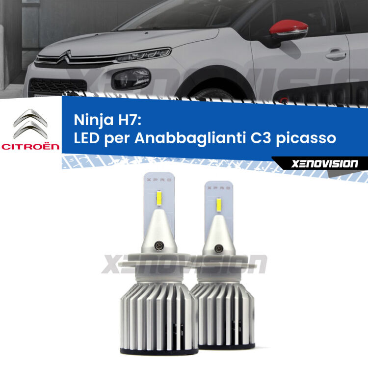 0 Anabbaglianti LED H7 15,000Lumen per Citroen C3 picasso 2009 -2016 <strong>Kit LED </strong><strong>H7</strong><strong> per anabbaglianti Citroen C3 picasso. </strong>Qualità Massima Garantita.