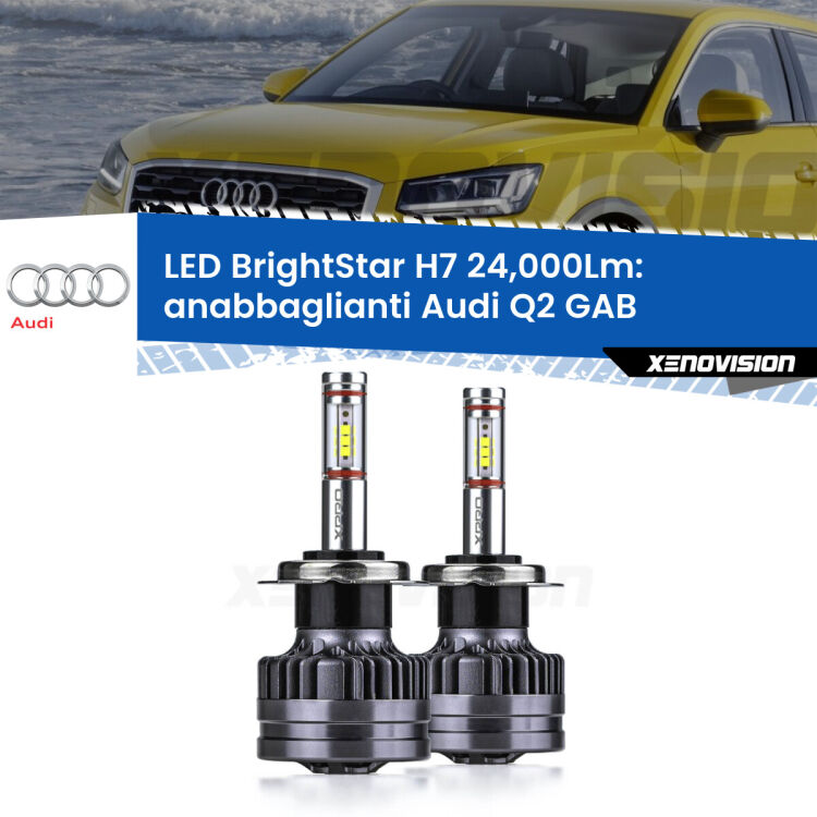 <strong>Kit LED anabbaglianti per Audi Q2</strong> GAB 2016 - 2018. </strong>Include due lampade Canbus H7 Brightstar da 24,000 Lumen. Qualità Massima.