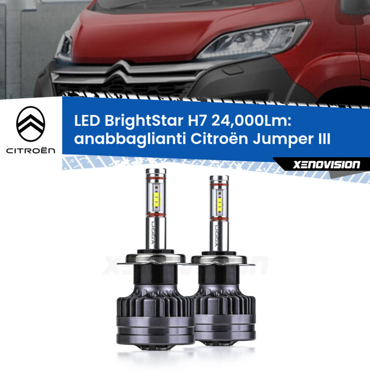 0 Anabbaglianti LED H7 24,000Lm per Citroën Jumper III in poi <strong>Kit LED anabbaglianti per Citroën Jumper</strong> III in poi. </strong>Include due lampade Canbus H7 Brightstar da 24,000 Lumen. Qualità Massima.