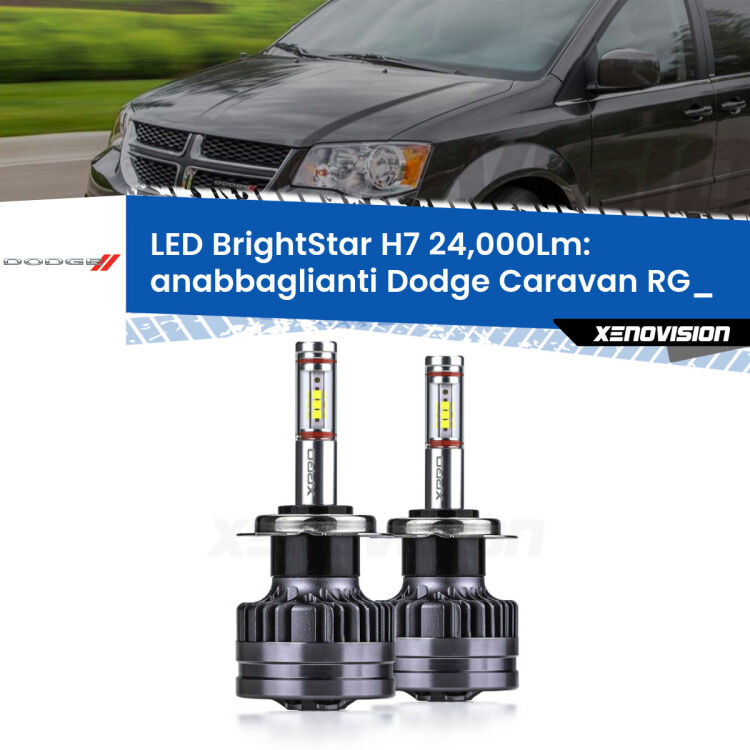 <strong>Kit LED anabbaglianti per Dodge Caravan</strong> RG_ 2000 - 2007. </strong>Include due lampade Canbus H7 Brightstar da 24,000 Lumen. Qualità Massima.