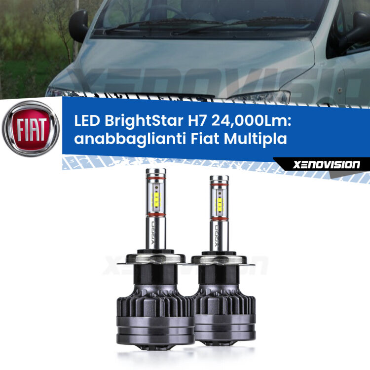 <strong>Kit LED anabbaglianti per Fiat Multipla</strong>  1999 - 2010. </strong>Include due lampade Canbus H7 Brightstar da 24,000 Lumen. Qualità Massima.