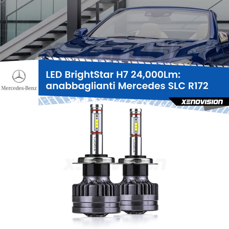 <strong>Kit LED anabbaglianti per Mercedes SLC</strong> R172 2016 - 2017. </strong>Include due lampade Canbus H7 Brightstar da 24,000 Lumen. Qualità Massima.