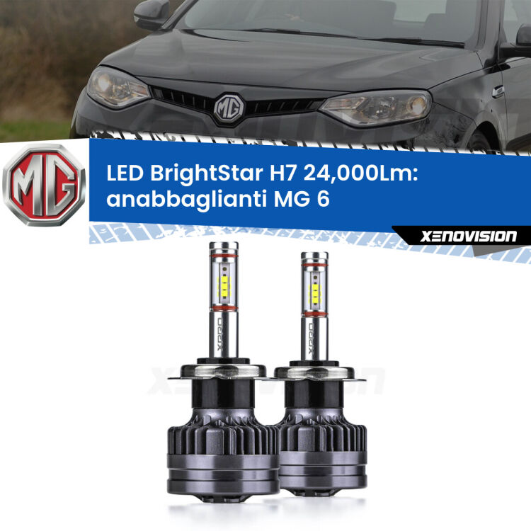 0 Anabbaglianti LED H7 24,000Lm per MG 6  2010 in poi <strong>Kit LED anabbaglianti per MG 6</strong>  2010 in poi. </strong>Include due lampade Canbus H7 Brightstar da 24,000 Lumen. Qualità Massima.