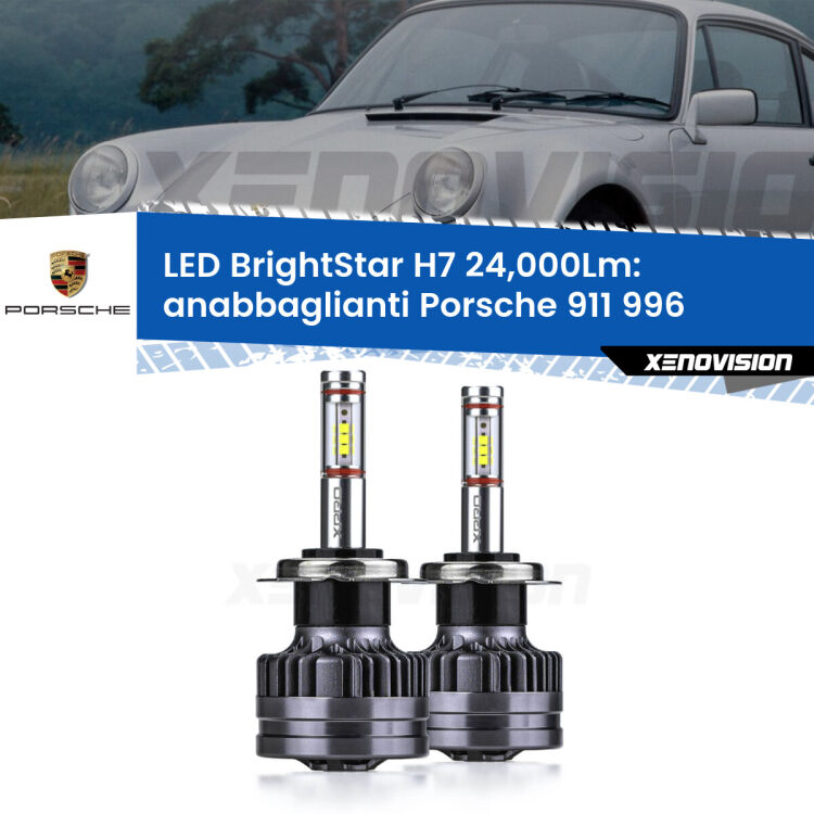 <strong>Kit LED anabbaglianti per Porsche 911</strong> 996 1997 - 2005. </strong>Include due lampade Canbus H7 Brightstar da 24,000 Lumen. Qualità Massima.