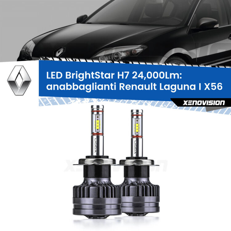 <strong>Kit LED anabbaglianti per Renault Laguna I</strong> X56 1998 - 1999. </strong>Include due lampade Canbus H7 Brightstar da 24,000 Lumen. Qualità Massima.