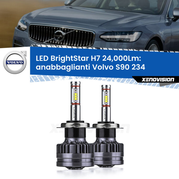 <strong>Kit LED anabbaglianti per Volvo S90</strong> 234 2016 in poi. </strong>Include due lampade Canbus H7 Brightstar da 24,000 Lumen. Qualità Massima.