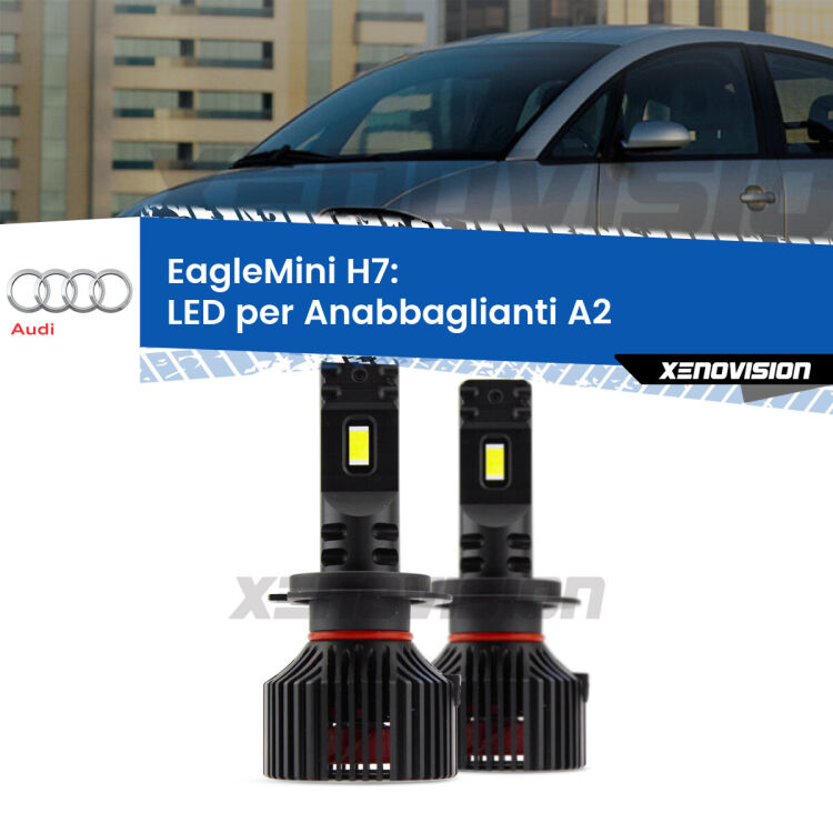 0 Anabbaglianti LED H7 24,000Lumen per Audi A2 (8Z) 2000 -2005 <strong>Kit Anabbaglianti Audi A2 </strong><strong>(8Z)</strong>: incredibilmente luminosi, super compatti. Kit LED H7 con stesso DNA Eagle - la più alta qualità per kit LED, ora più compatti.<strong> </strong>