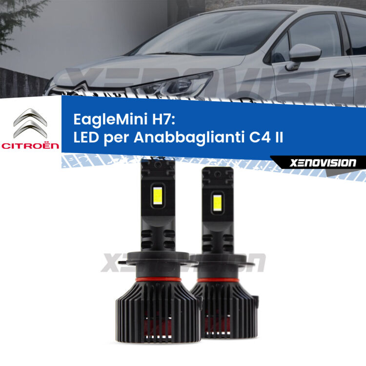 0 Anabbaglianti LED H7 24,000Lumen per Citroen C4 II (B7) 2009 -2016 <strong>Kit Anabbaglianti Citroen C4 II </strong><strong>(B7)</strong>: incredibilmente luminosi, super compatti. Kit LED H7 con stesso DNA Eagle - la più alta qualità per kit LED, ora più compatti.<strong> </strong>