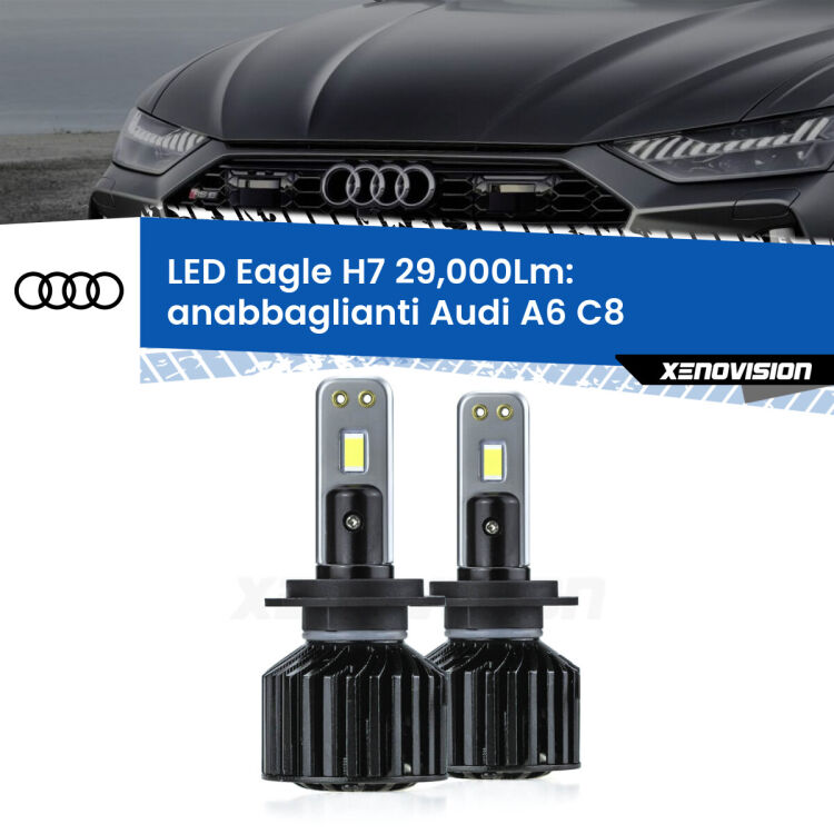 0 Anabbaglianti LED H7 29,000Lm per Audi A6 C8 2018 in poi <strong>Kit anabbaglianti LED specifico per Audi A6</strong> C8 2018 in poi. Lampade <strong>H7</strong> Canbus da 29.000Lumen di luminosità modello Eagle Xenovision.