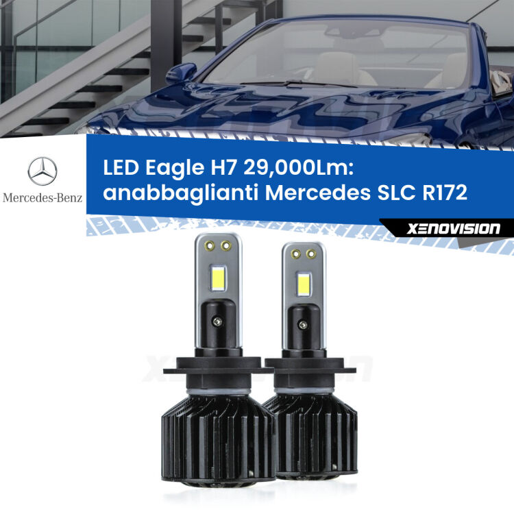 <strong>Kit anabbaglianti LED specifico per Mercedes SLC</strong> R172 2016 - 2017. Lampade <strong>H7</strong> Canbus da 29.000Lumen di luminosità modello Eagle Xenovision.