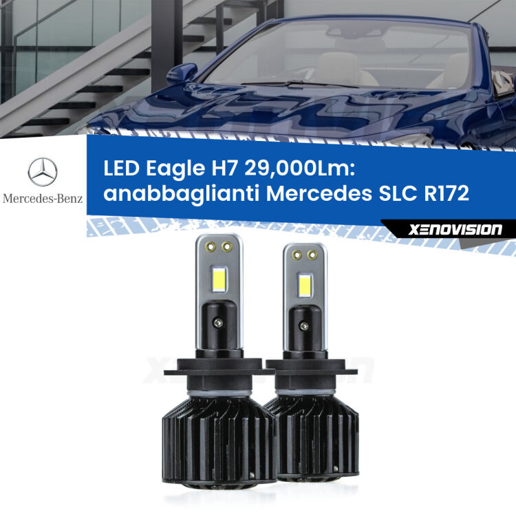 Anabbaglianti LED H7 29,000Lm per Mercedes SLC R172 2016 - 2017 <strong>Kit anabbaglianti LED specifico per Mercedes SLC</strong> R172 2016 - 2017. Lampade <strong>H7</strong> Canbus da 29.000Lumen di luminosità modello Eagle Xenovision.