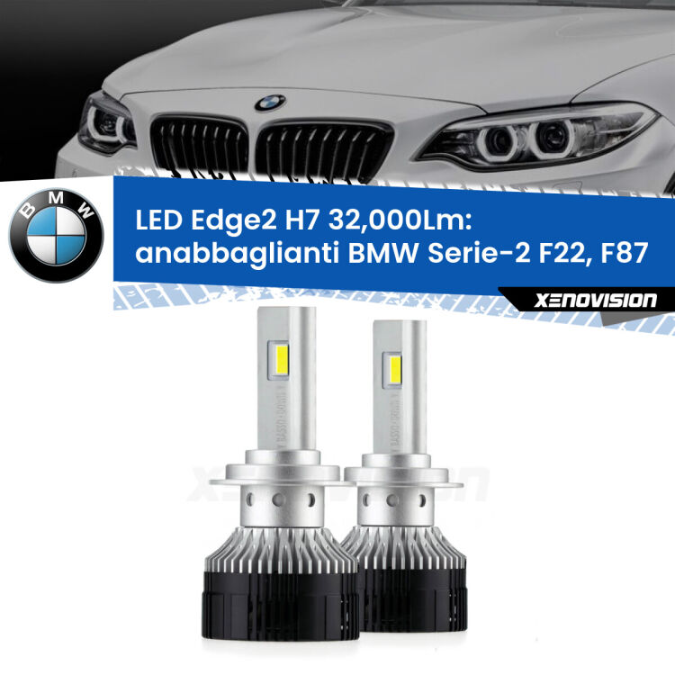 <p><strong>Kit anabbaglianti LED H7 per BMW Serie-2</strong> F22, F87 2012 - 2015. </strong>Design unico a bandiera: potenza smisurata senza coni d'ombra. Super canbus. Qualità Massima.</p>