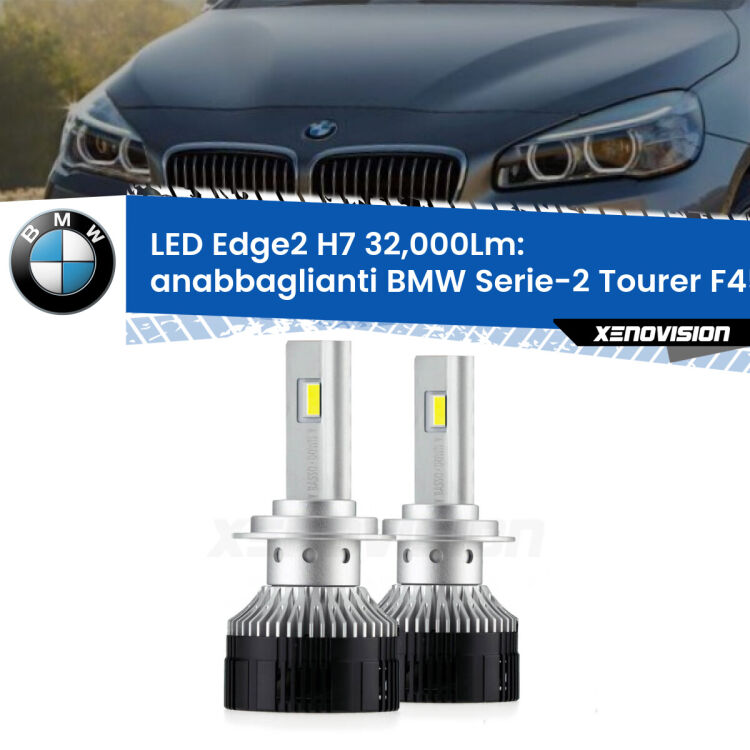 <p><strong>Kit anabbaglianti LED H7 per BMW Serie-2 Tourer</strong> F45, F46 2014 - 2018. </strong>Design unico a bandiera: potenza smisurata senza coni d'ombra. Super canbus. Qualità Massima.</p>