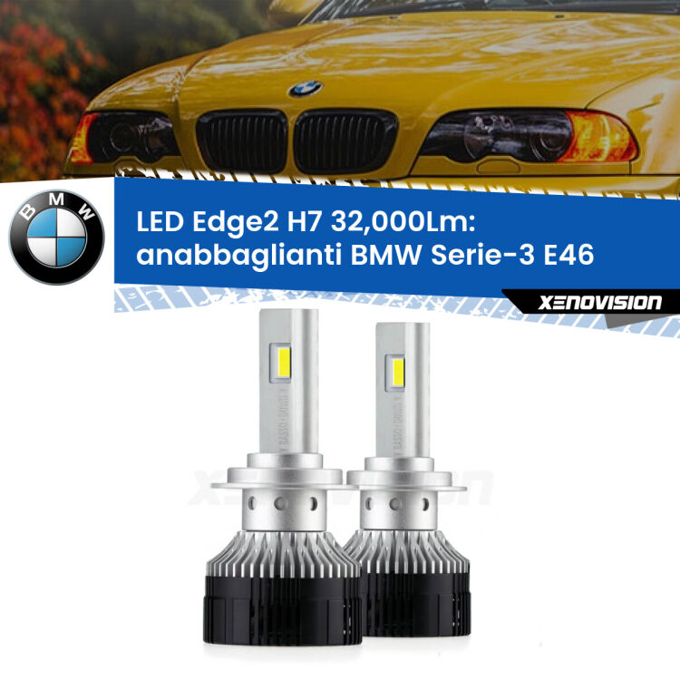 <p><strong>Kit anabbaglianti LED H7 per BMW Serie-3</strong> E46 1998 - 2005. </strong>Design unico a bandiera: potenza smisurata senza coni d'ombra. Super canbus. Qualità Massima.</p>