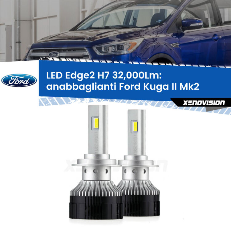 <p><strong>Kit anabbaglianti LED H7 per Ford Kuga II</strong> Mk2 2012 - 2016. </strong>Design unico a bandiera: potenza smisurata senza coni d'ombra. Super canbus. Qualità Massima.</p>