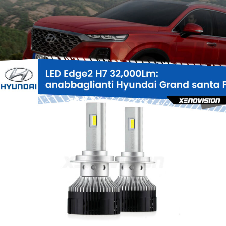 <p><strong>Kit anabbaglianti LED H7 per Hyundai Grand santa FÉ</strong>  2013 in poi. </strong>Design unico a bandiera: potenza smisurata senza coni d'ombra. Super canbus. Qualità Massima.</p>