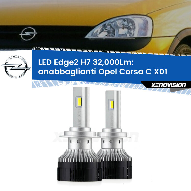 <p><strong>Kit anabbaglianti LED H7 per Opel Corsa C</strong> X01 a parabola. </strong>Design unico a bandiera: potenza smisurata senza coni d'ombra. Super canbus. Qualità Massima.</p>