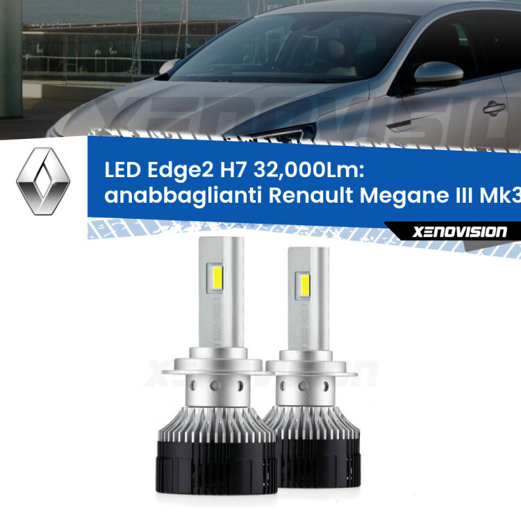 <p><strong>Kit anabbaglianti LED H7 per Renault Megane III</strong> Mk3 2008 - 2015. </strong>Design unico a bandiera: potenza smisurata senza coni d'ombra. Super canbus. Qualità Massima.</p>