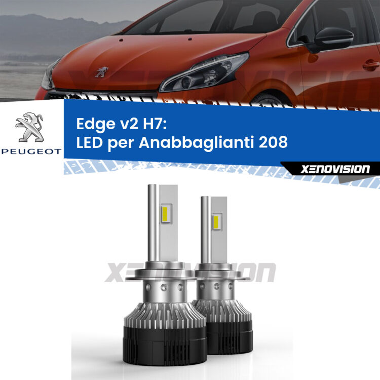 forarbejdning Sammentræf Ubevæbnet Anabbaglianti LED H7 32,000Lumen per Peugeot 208 2012 - 2018