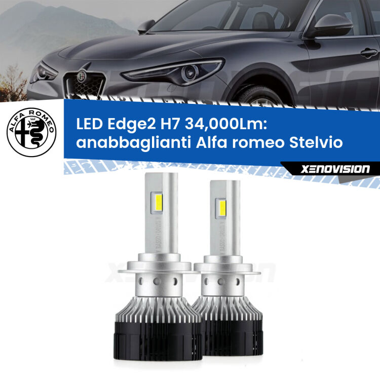 0 Anabbaglianti LED H7 34,000Lm per Alfa romeo Stelvio 2016 in poi <strong>Kit anabbaglianti LED per Alfa romeo Stelvio</strong> 2016 in poi.</strong>.Coppia lampade <strong>H7</strong> modello Edge v3.0 di Xenovision.