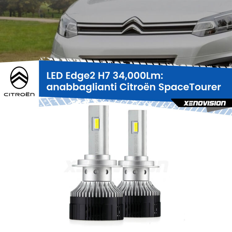 Anabbaglianti LED H7 34,000Lm per Citroën SpaceTourer 2016 in poi <strong>Kit anabbaglianti LED per Citroën SpaceTourer</strong> 2016 in poi.</strong>.Coppia lampade <strong>H7</strong> modello Edge v3.0 di Xenovision.