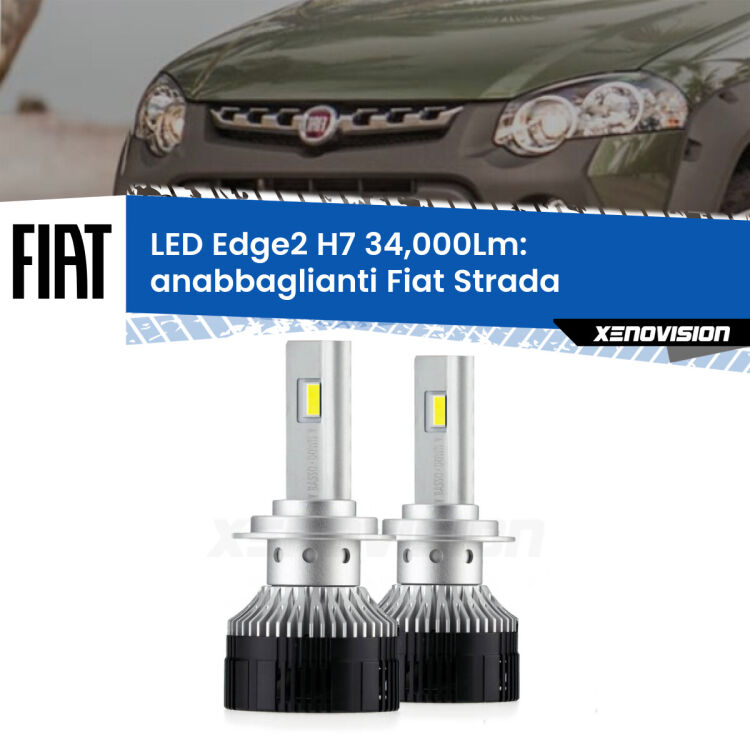 0 Anabbaglianti LED H7 34,000Lm per Fiat Strada a parabola doppia <strong>Kit anabbaglianti LED per Fiat Strada</strong> a parabola doppia.</strong>.Coppia lampade <strong>H7</strong> modello Edge v3.0 di Xenovision.