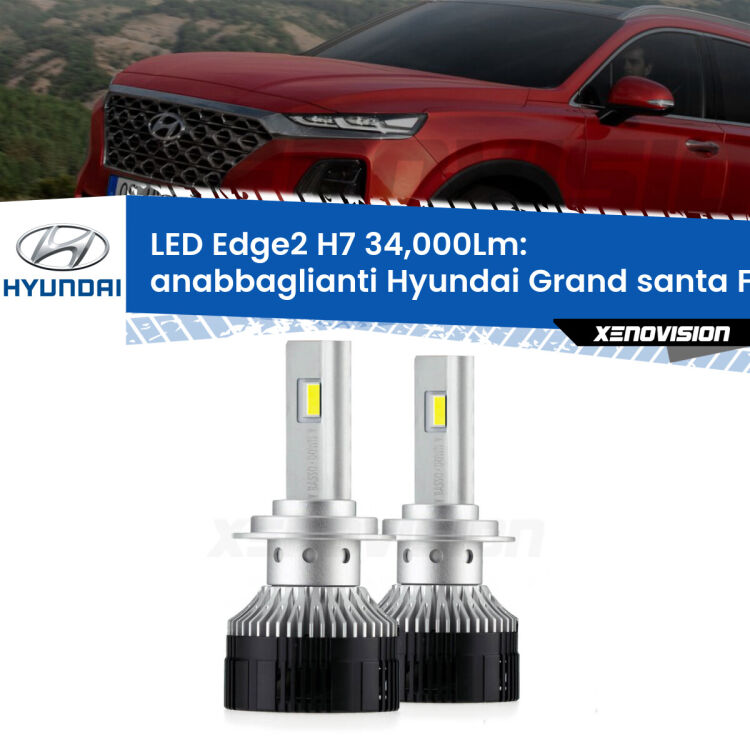 0 Anabbaglianti LED H7 34,000Lm per Hyundai Grand santa FÉ 2013 in poi <strong>Kit anabbaglianti LED per Hyundai Grand santa FÉ</strong> 2013 in poi.</strong>.Coppia lampade <strong>H7</strong> modello Edge v3.0 di Xenovision.