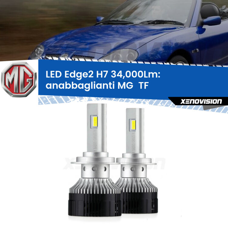 Anabbaglianti LED H7 34,000Lm per MG  TF  2002 - 2009 <strong>Kit anabbaglianti LED per MG  TF</strong>  2002 - 2009.</strong>.Coppia lampade <strong>H7</strong> modello Edge v3.0 di Xenovision.