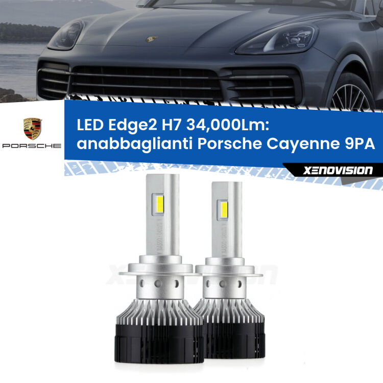 Anabbaglianti LED H7 34,000Lm per Porsche Cayenne 9PA 2002 - 2010 <strong>Kit anabbaglianti LED per Porsche Cayenne</strong> 9PA 2002 - 2010.</strong>.Coppia lampade <strong>H7</strong> modello Edge v3.0 di Xenovision.