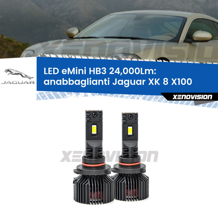 0 Anabbaglianti LED HB3 24,000Lm per Jaguar XK 8 X100 1996 - 2005 - FINE SERIE: NO GARANZIA FINE SERIE: NO GARANZIA <strong>Kit anabbaglianti LED specifico per Jaguar XK 8</strong> X100 1996 - 2005. Lampade <strong>HB3</strong> compatte, Canbus da 24.000Lumen Eagle Mini Xenovision.