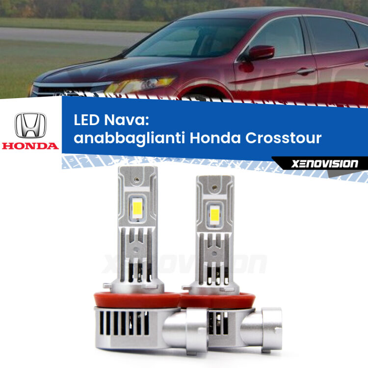 0 Anabbaglianti LED Honda Crosstour 2010 - 2015: Nava 20,000Lm <strong>Anabbaglianti LED no-spie per Honda Crosstour</strong> 2010 - 2015. Coppia lampade <strong>H11</strong>/H9/H8/H16(JP) modello Nava canbus, raffreddate a ventola.