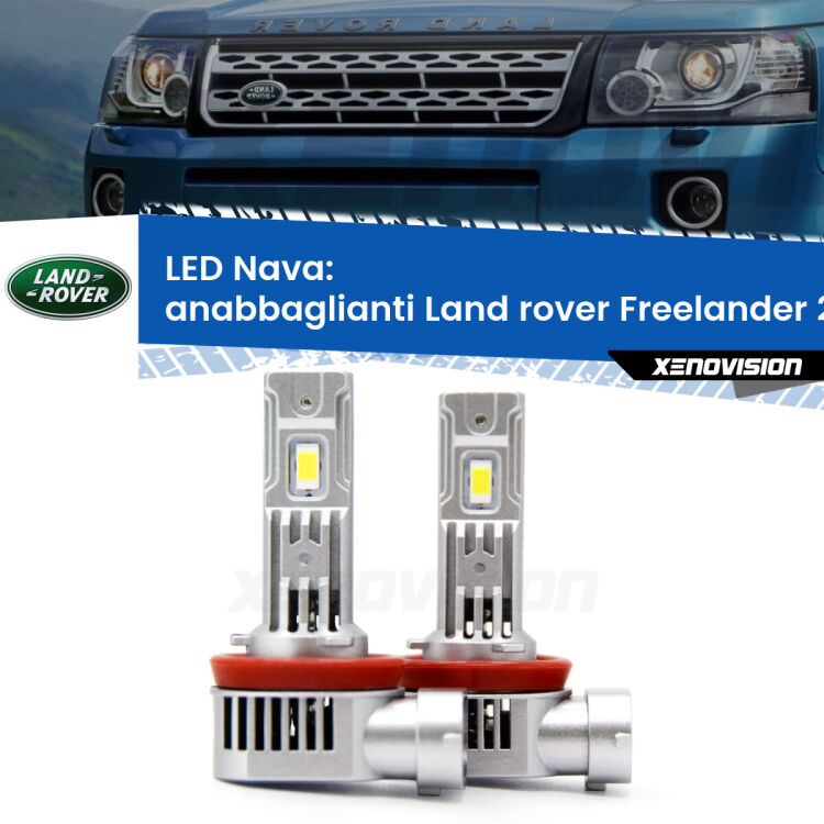 Anabbaglianti LED Land rover Freelander 2 L359 2011 - 2013: Nava 20,000Lm <strong>Anabbaglianti LED no-spie per Land rover Freelander 2</strong> L359 2011 - 2013. Coppia lampade <strong>H11</strong>/H9/H8/H16(JP) modello Nava canbus, raffreddate a ventola.