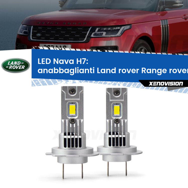 Anabbaglianti LED Land rover Range rover III L322 2002 - 2012: H7 Nava <strong>Anabbaglianti LED no-spie per Land rover Range rover III</strong> L322 2002 - 2012. Coppia lampade <strong>H7</strong> modello Nava canbus, raffreddate a ventola.