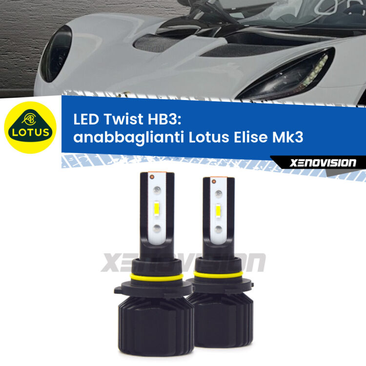 <strong>Kit anabbaglianti LED</strong> HB3 per <strong>Lotus Elise</strong> Mk3 faro lenticolare HB3. Compatte, impermeabili, senza ventola: praticamente indistruttibili. Top Quality.