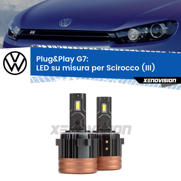 Anabbaglianti LED Plug&Play 24.000Lm per VW Scirocco III 2008 - 2017 <strong>Kit Anabbaglianti VW Scirocco </strong><strong><strong>(III)</strong></strong>: domina la strada, senza rivali. Il kit Led <strong>#1 in Luminosità</strong> sul mercato. Qualità Massima. Include due lampade LED Plug&Play sagomate su misura.