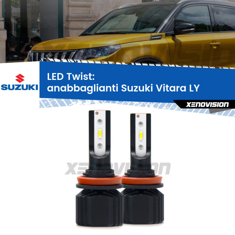 Anabbaglianti LED Suzuki Vitara LY 2015 in poi: Twist 11,000Lm <strong>Kit anabbaglianti LED</strong> per <strong>Suzuki Vitara</strong> LY 2015 in poi. Compatte, impermeabili, senza ventola: praticamente indistruttibili. Top Quality.