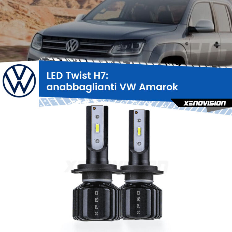 <strong>Kit anabbaglianti LED</strong> H7 per <strong>VW Amarok</strong>  2010 - 2016. Compatte, impermeabili, senza ventola: praticamente indistruttibili. Top Quality.