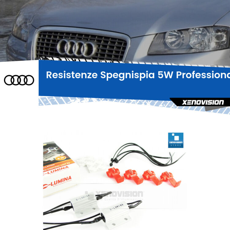0 Audi A3 8P: Resistenze Spegnispia 5W Professionali per Luci posizione (Coppia) <span style="color: #626262;">Istallazione professionale. Coppia resistenze spegnispia 5W con armatura in alluminio in caso di spie su </span><span style="color: #626262;">luci posizione Audi A3.</span>