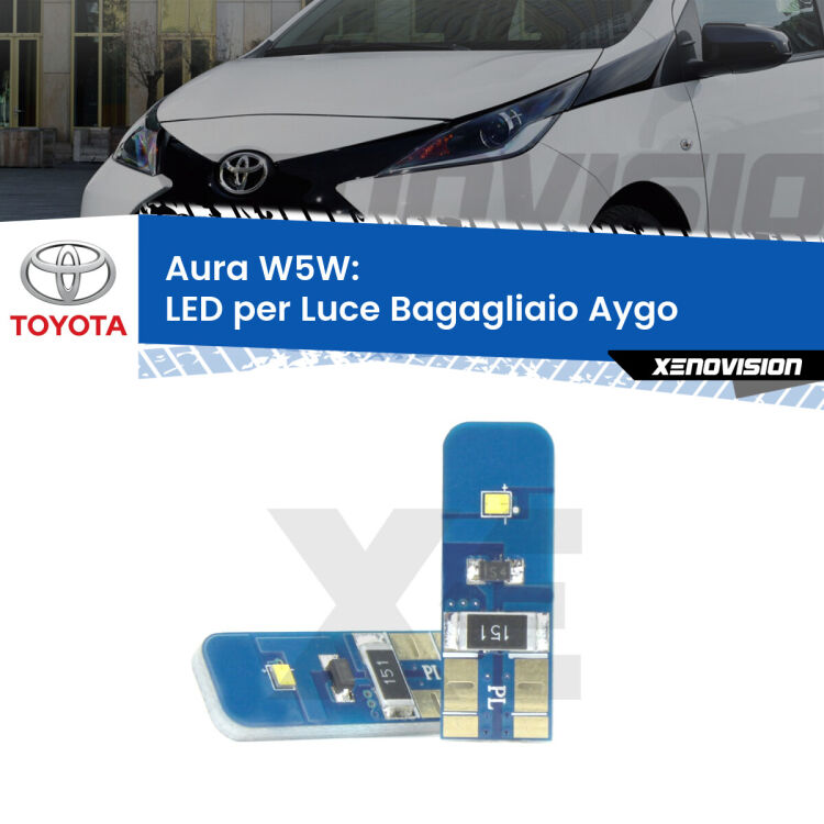 0 Aura W5W: LED per Luce Bagagliaio Aygo (B4) 2014 in poi FINE SERIE: NO GARANZIA