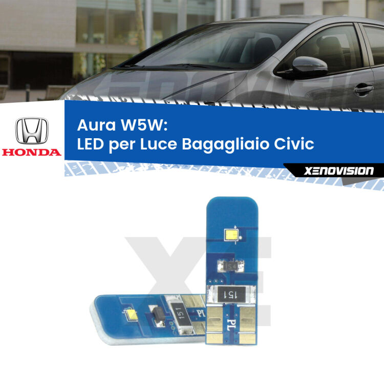 0 Aura W5W: LED per Luce Bagagliaio Civic (Mk9) 2011 -2015 FINE SERIE: NO GARANZIA