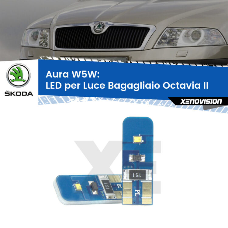 0 Aura W5W: LED per Luce Bagagliaio Octavia II (1Z) 2004 -2013 FINE SERIE: NO GARANZIA
