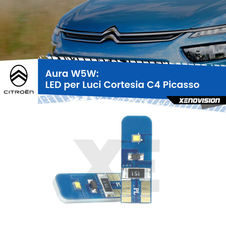 0 Aura W5W: LED per Luci Cortesia C4 Picasso (II) 2013 -2022 FINE SERIE: NO GARANZIA