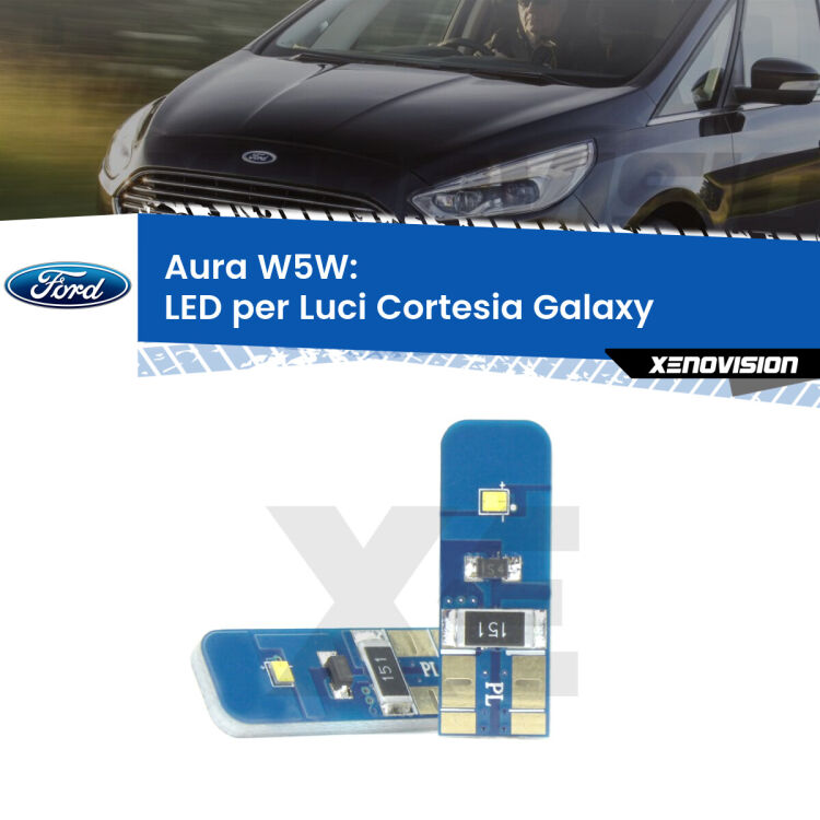 0 Aura W5W: LED per Luci Cortesia Galaxy (WGR) 1995 -2006 FINE SERIE: NO GARANZIA