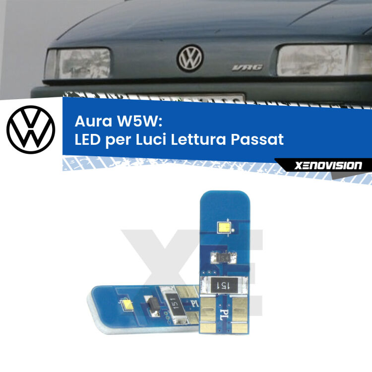 0 Aura W5W: LED per Luci Lettura Passat (B3) 1988 -1996 FINE SERIE: NO GARANZIA