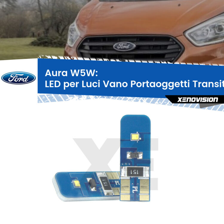 0 Aura W5W: LED per Luci Vano Portaoggetti Transit Custom 2012 -2022 FINE SERIE: NO GARANZIA