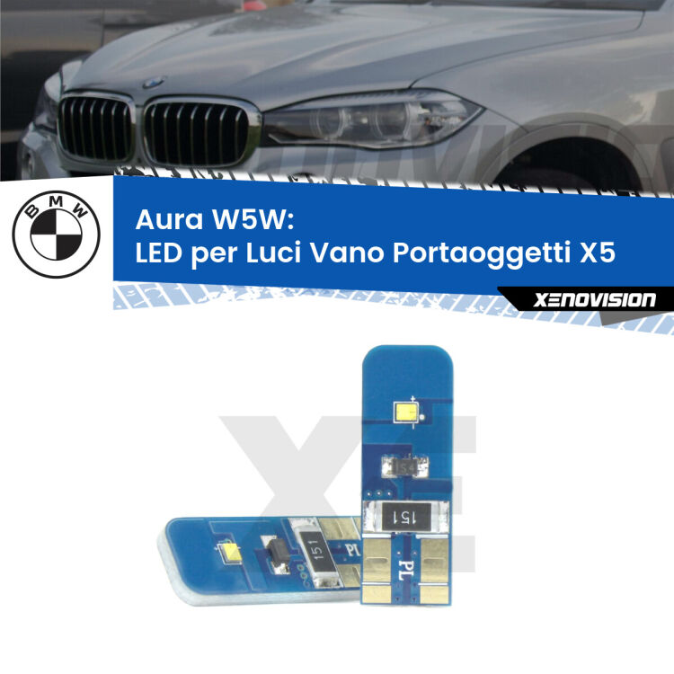Aura W5W: LED per Luci Vano Portaoggetti X5 (F15, F85) 2014 -2018 FINE SERIE: NO GARANZIA