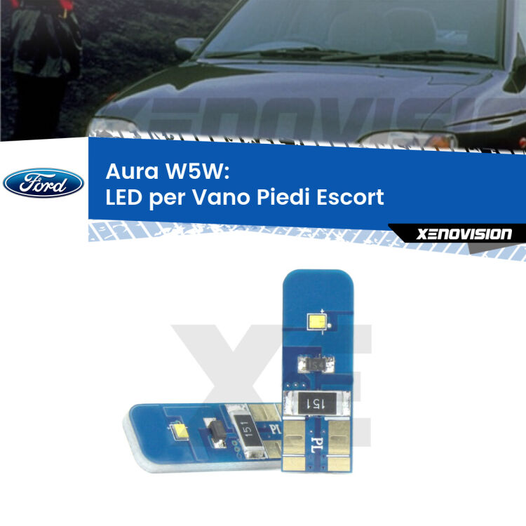 0 Aura W5W: LED per Vano Piedi Escort (Mk4) 1990 -2000 FINE SERIE: NO GARANZIA