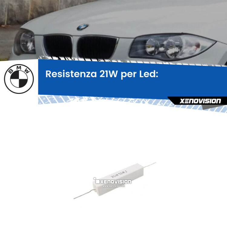 0 BMW Serie-1: Resistenza Spegnispia 21W Economica per retromarcia (1 Pz) <p>Resistenza ceramica da 20W perfetta per spegnere la spia su retromarcia Serie-1 E87 quando monti alcune lampadine led. Simulando l'assorbimento di una lampada a incandescenza 21Watt, spegne la spia. Occorre una resistenza per ciascuna lampadina led, da collegare in parallelo.</p>
<p> </p>