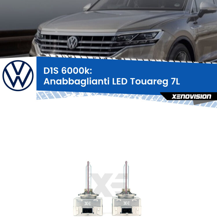 <b>Lampade xenon D1S 6000k Plug&Play</b> di ricambio per fari Anabbaglianti xenon di serie <b>VW Touareg</b> 7L 2002 - 2010. Qualità Massima, Performance pari alle originali.