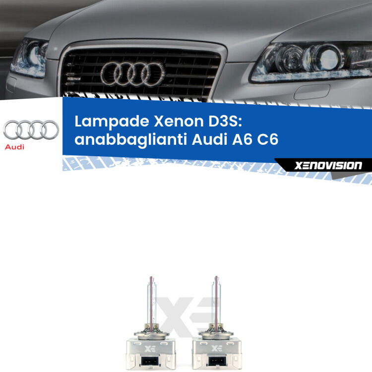 Le lampade Xenon di ricambio D3S Xenovision XT erogano più Lumen, durano di più e proiettano più lontano sui tuoi fari anabbaglianti Audi A6 C6 2009 - 2011